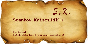 Stankov Krisztián névjegykártya
